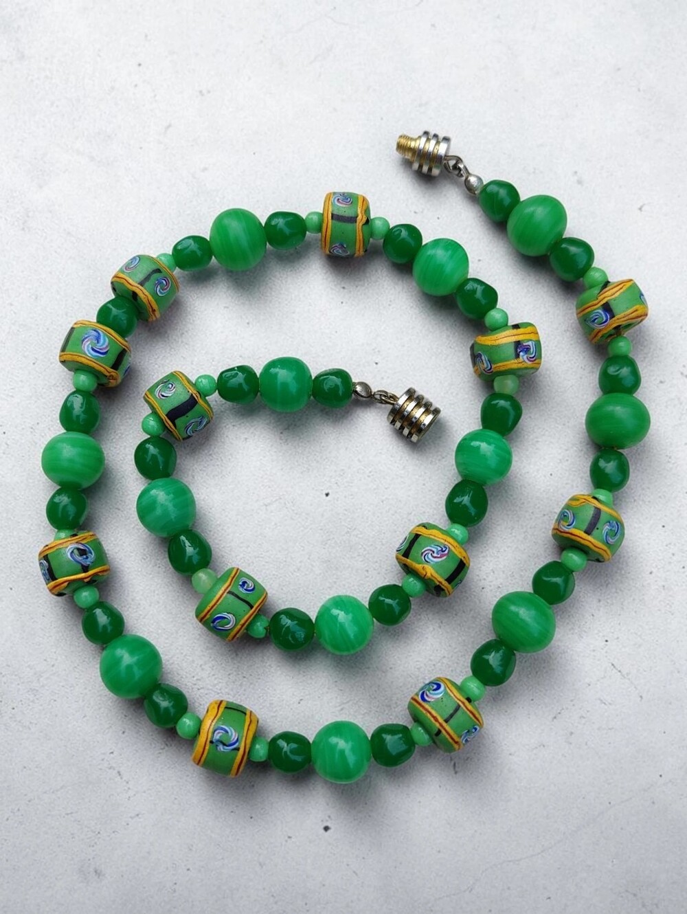 Antique African Trade Beads And  Art Glass Necklace